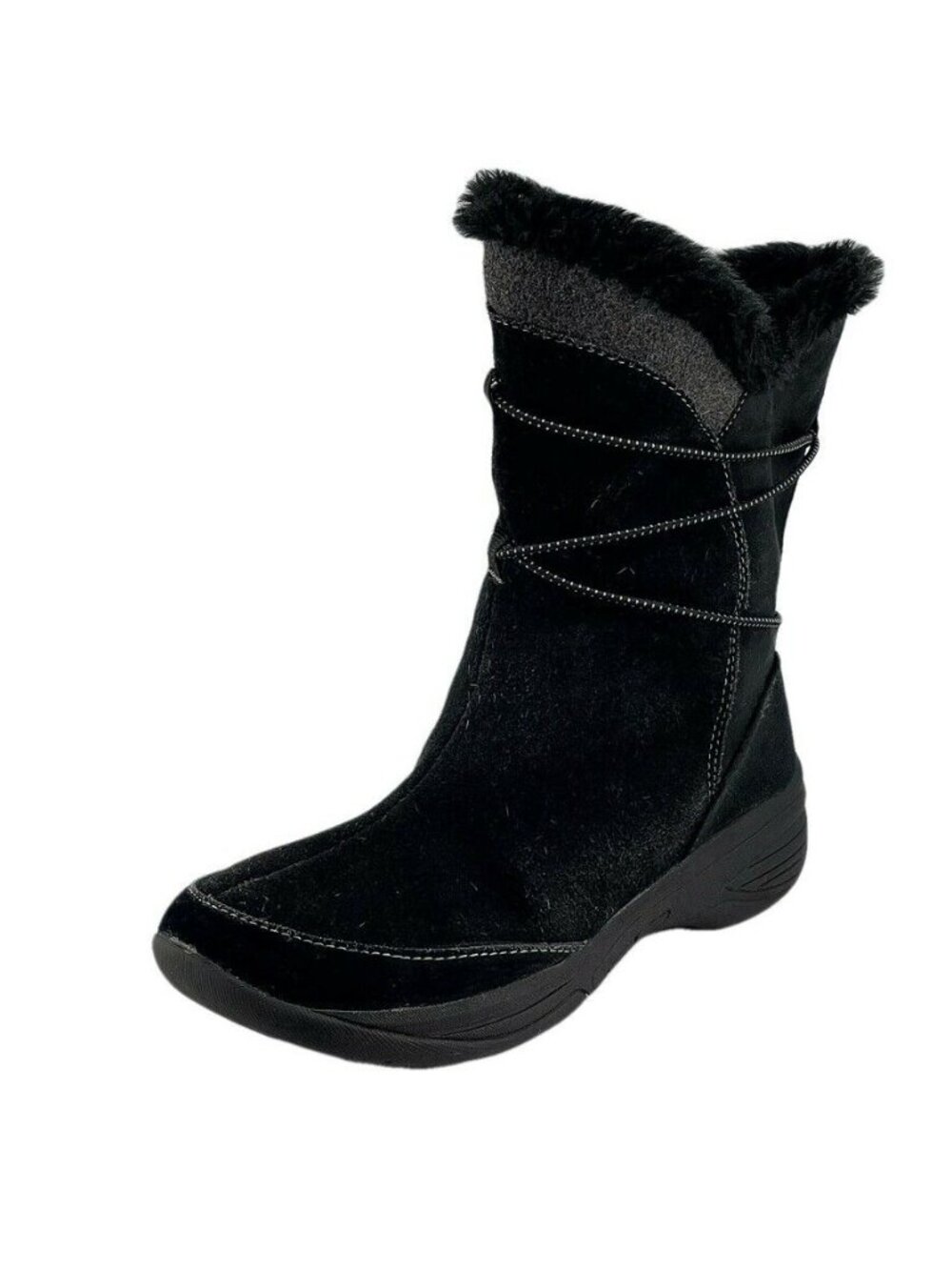 CROFT & BARROW Womens Waterproof Black Suede Winter Boots Size 7 - Picture 8 of 10